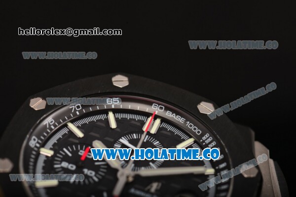 Audemars Piguet Royal Oak Offshore Chronograph Swiss Valjoux 7750 Automatic Ceramic Case with Black Dial and White Stick Markers - 1:1 Original (NOOB) - Click Image to Close